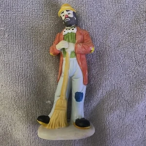 Vintage Flambro Porcelain Emmett Kelly Jr Collection Flambro Clown Figurine  7” - Picture 1 of 9