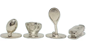 Scene It Sports ESPN Replacement Game Pieces Pewter ScreenLife Football, Racket - Picture 1 of 2