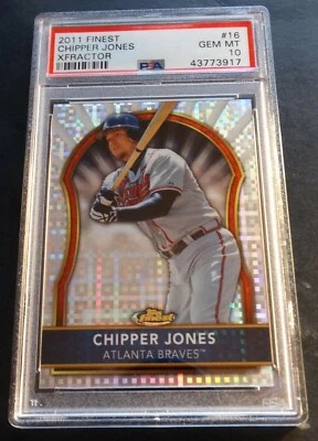 2011 CHIPPER JONES FINEST XFRACTOR HOF #16 PSA 10 BRAVES 149/299 POP 4 - Image 1 of 2
