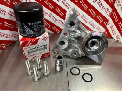 New Genuine Toyota 2ZR-FE / FXE Spin-on Oil Filter Bracket Housing Conversion - Image 1 of 4