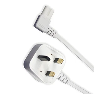 Cable de alimentación de 1,9 m ángulo recto figura 8 blanco TV cable de red para Samsung LG Sony - Imagen 1 de 2