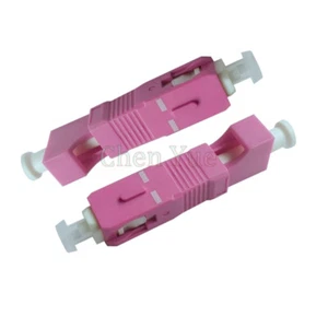 2pcs Fiber Optic SC UPC Male to LC UPC Female MM OM4 Hybrid Adapter Connector - Picture 1 of 5