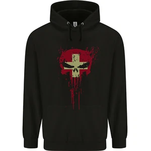 Swiss Skull Gym Training Bodybuilding Childrens Kids Hoodie - Picture 1 of 3
