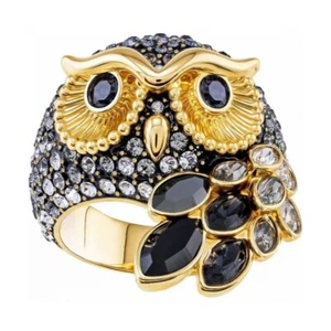 AUTHENTIC SWAROVSKI BRAND NEW March Owl Motif Ring Multi-Colored 5410399 Size 55 - Picture 1 of 2
