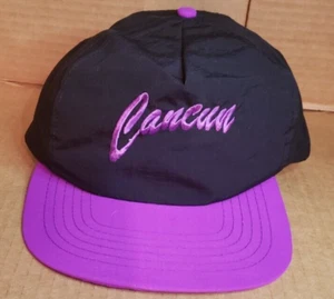 Gorra/sombrero de béisbol Cancún Souvenir negro/púrpura - Imagen 1 de 7