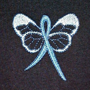 Blue Ribbon Butterfly Sweatshirt 3XL Colon Cancer Awareness Navy Crew Neck New