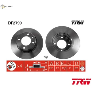 2x BRAKE DISC DF2799 FOR CITROEN DHY /DHX /D8B 1.9L LFY /LFX /LFZ 1.8L 4cyl 2.9L - Picture 1 of 12