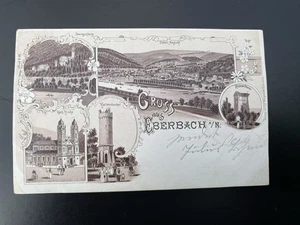 Litho-Postkarte - Gruss aus Eberbach A/N. - 1898 - Bild 1 von 2