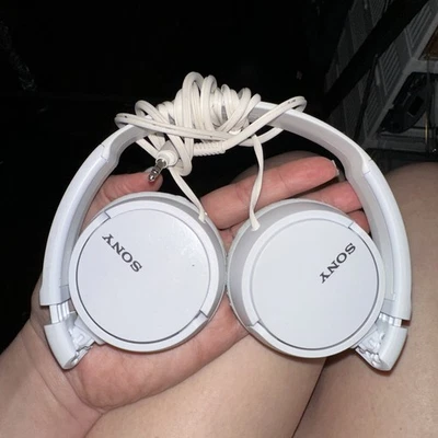 Sony On Ear Adjustable White Folding Wired Headphones Series MDR-ZX110 Stereo - Image 1 of 4