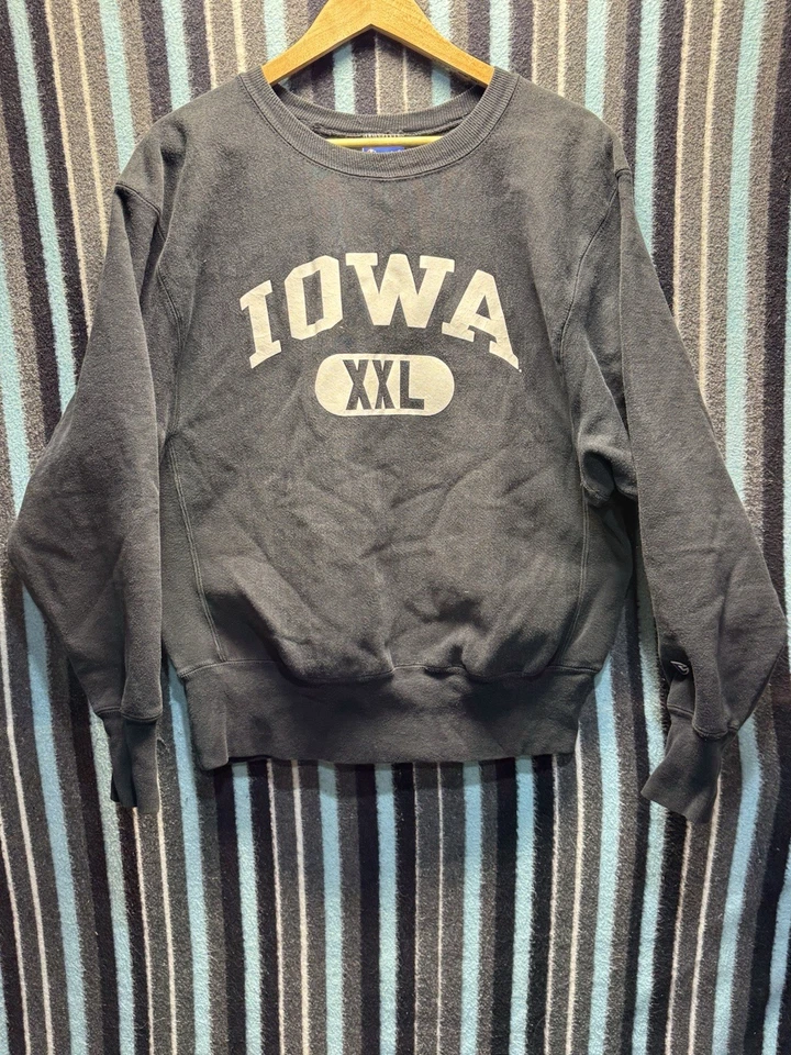Vintage 90’s Champion Reverse Weave Iowa Hawks Sweatshirt Mens Size M “FADED BLK - Image 1 of 4