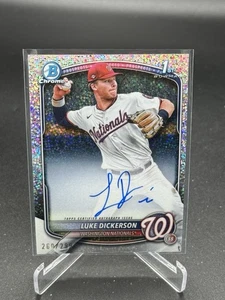 Bowman 2025 cromo Luke Dickerson/299 moteado refractor automático autógrafo - Imagen 1 de 2
