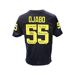 Von David Ojabo Michigan signiertes & mehrfach beschriftetes Authentic Michigan Trikot - Bild 1 von 4