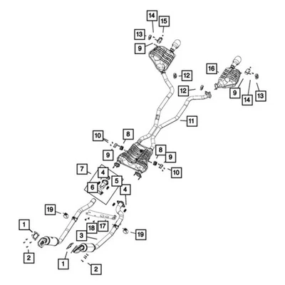 For Dodge Durango 2011-2016 Mopar 68276628AA Driver Side Exhaust Muffler Foto 1 de 3
