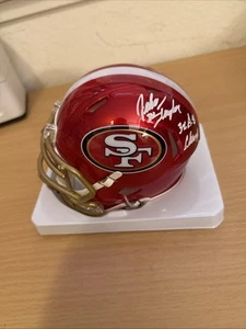 John Taylor & Eric Wright Signed Autographed 49ers Red Flash Mini Helmet Beckett - Picture 1 of 14