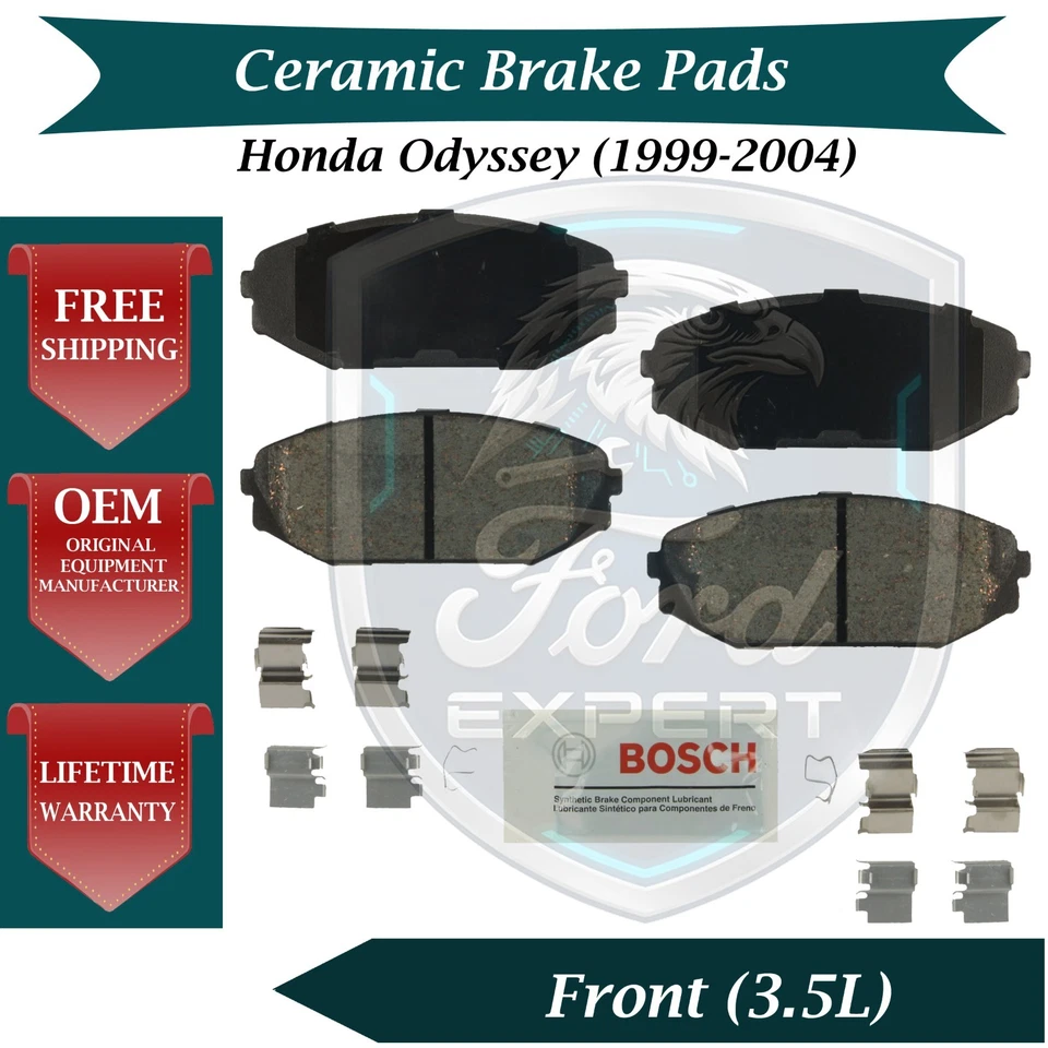 Kit de pastillas de freno delanteras de cerámica Bosch OEM para Honda Odyssey 1999-2004 9 años de garantía Foto 1 de 4