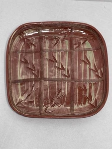 Puerto Rican Pottery by Luz 10” Handcrafted Terracotta Platter Leaf Design VTG - Picture 1 of 8