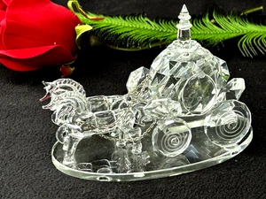 Statuina carrozza trainata da cavalli Shannon Godinger cristallo vetro Disney Cenerentola - Foto 1 di 16