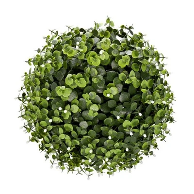 Artificial Eucalyptus Topiary Ball 34cm 40cm White Buds Indoor Outdoor Decor - Image 1 of 2
