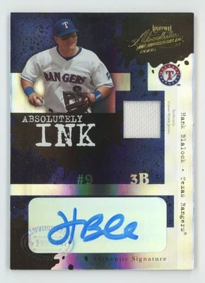 Hank Blalock 2005 Playoff Absolute Memorabilia Absolutely Ink Auto /10 Jersey - Image 1 of 3