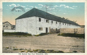 Estampillas antiguas postales de la bahía de Hudson Edmonton Alberta 1928 usadas Canadá postal DB R643 - Imagen 1 de 3