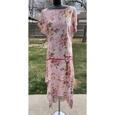 Na-ta-ya Dress S Floral Midi Titanic Edwardian Romantic Vintage NWT’s Pink - Image 1 of 4