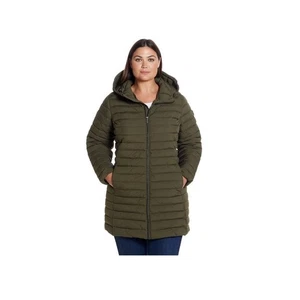 Weathercast Hooded Channel Quilted Puffer Jacket Plus Size - 2XL - Green - NWT - Picture 1 of 4