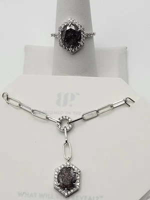 Bomb Party MATCHING SET Solid Sterling Necklace And Ring Sz8 - Image 1 of 4