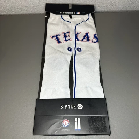 New Stance Men’s Cooperstown Collection Texas Rangers Socks White Sz Large 9-12 Cover