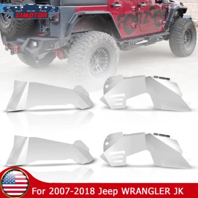4pcs Front & Rear Inner Fenders Liners Aluminum for 2007-2018 Jeep Wrangler JK - Image 1 of 4
