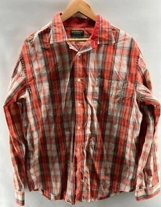 John Bartlett Consensus Plaid Button Down Shirt Red/Orange Long Sleeve Men Large - Picture 1 of 5