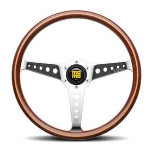 MOMO Heritage California Wood Steering Wheel 360mm Mahogany Wood Polished Spokes - Picture 1 of 5