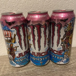 New ! Monster Energy Juice Monster Viking Berry - 3 Full Cans - Picture 1 of 1