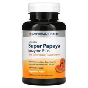 American Health, Super Papaya Enzyme Plus, Chewable, 180 Tablets Digestive Aid - Picture 1 of 1