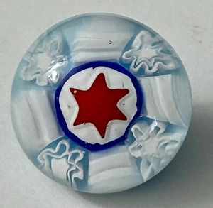 John Gooderham Star Paperweight Red, White & Blue Glass Button #2406 - Picture 1 of 4