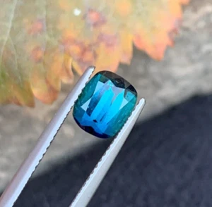 1.95 Carats Dark Ink Blue Tourmaline, Cushion Cut - Picture 1 of 5