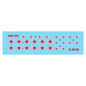 Decal Soviet Red Stars - for plastic scale model kit FOXBOT 100-001 Scale 1:100 - Picture 1 of 24