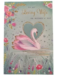 Mother's Day greeting card - To My Loving Wife On Mothers Day - Swan Theme - Bild 1 von 4