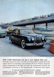 Jaguar 3.4 1958 sedán anuncio original impreso en color - Imagen 1 de 1