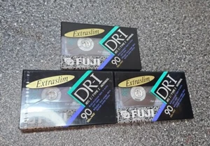 3 Sealed Fuji DR-I 90 min Blank Audio Extra Slim Cassette Tape Sealed - Picture 1 of 6