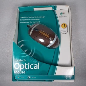 New Vintage Logitech Football Optical Mouse, Corded 931145-0403 SEE NOTES - Picture 1 of 5