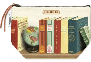 Cavallini & Co. Vintage Pouch. Bibliotheque (Library Books) New 100% Cotton - Picture 1 of 5