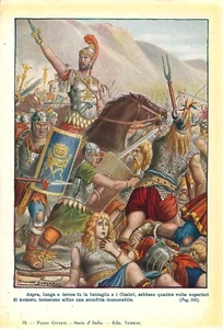 Stampa antica STORIA DI ROMA BATTAGLIA CAMPI RAUDII VERCELLI 1929 Antique print - Picture 1 of 1