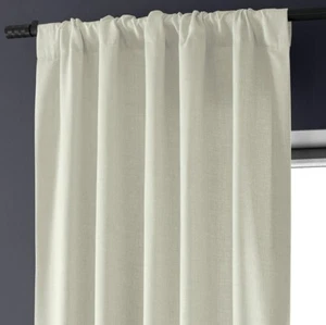 Exclusive Fabrics Furnishings Solid Faux Linen Room Darkening Curtains 50" x 96” - Picture 1 of 8