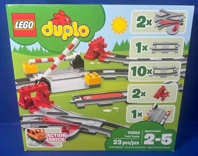 DUPLO TRAIN TRACKS Lego 10882 Action Brick CURVES Switches STRAIGHT Track Set - Image 1 of 4