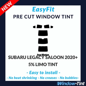 EasyFit Static Pre Cut Window Tint For Subaru Legacy 4-Door 2020 5% Limo Rear - Picture 1 of 3
