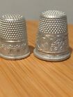 2x Silver Coloured metal Thimble  no hallmark  patterned 