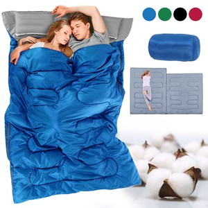 Double Sleeping Bag 4 Season Waterproof Outdoor Camping Hiking Envelope Zip Bags