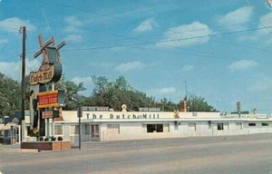 Letrero Bluffton, Indiana EL MOLINO HOLANDÉS Roadside Windmill Años 50 Postal De Colección - Imagen 1 de 2