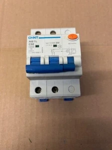 CHINT32A RCBO 2P+N 30MA C CURVE TYPE A (CAR CHARGER SAFE) NB1L-2PC32A - Picture 1 of 2
