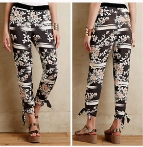 NWT! Anthropologie Elevenses Wildflower Joggers Floral Tapered Pants Size S - Picture 1 of 3